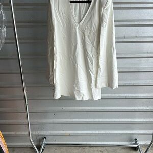 BCBGMaxAzria Cream 3/4 Sleeve Relaxed Mini Dress